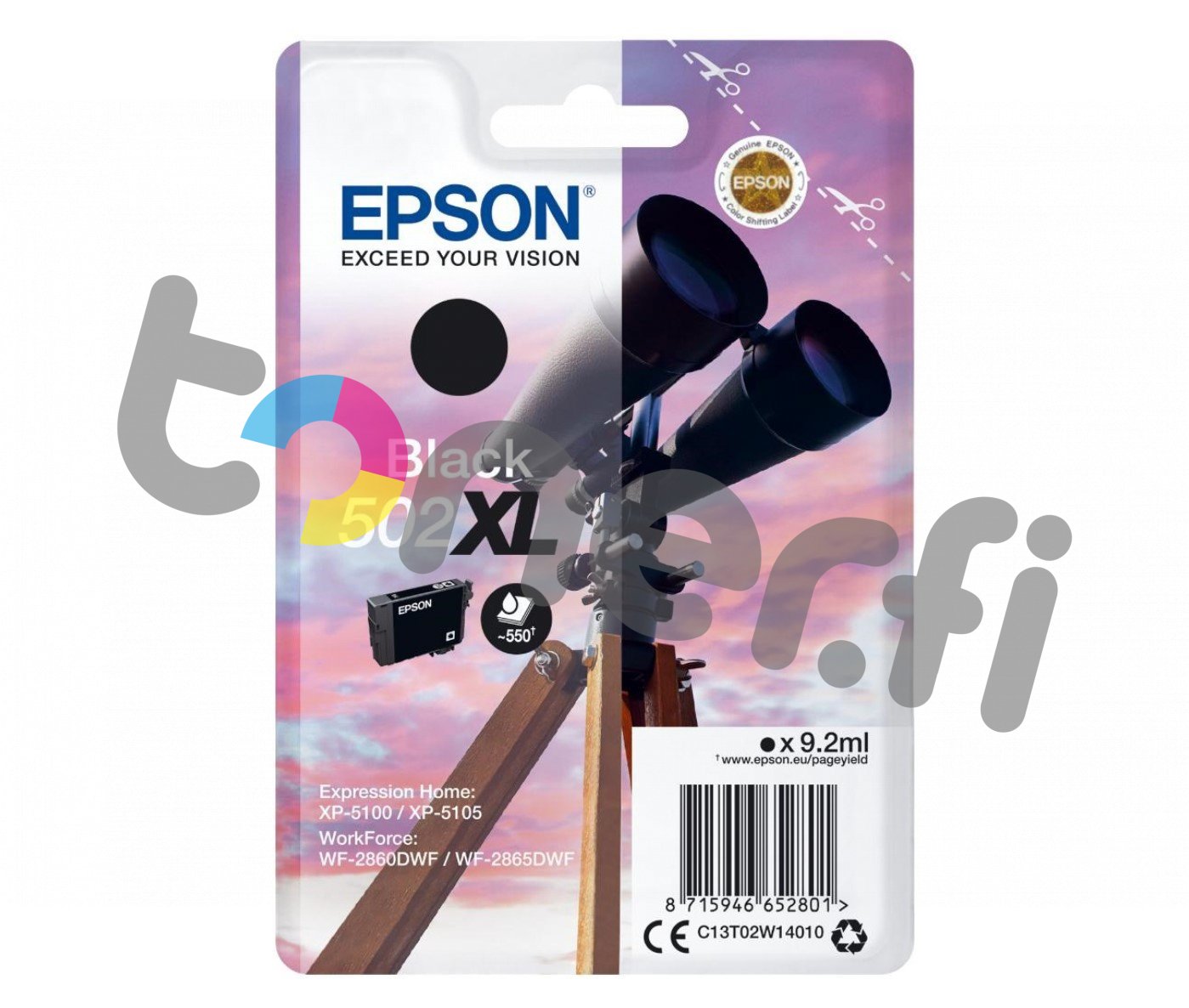 Epson 502 XL Muste Musta C13T02W14010 